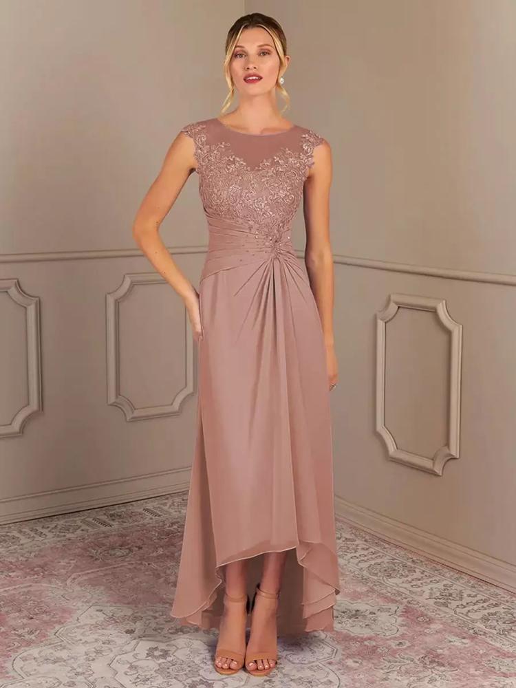 Wedding Party Dresses | Party Dress For Mother Of The Bride Jewel Neck Sleeveless A-Line Pleated Wedding Guest Dresses Wedding Wedding Party Dresses