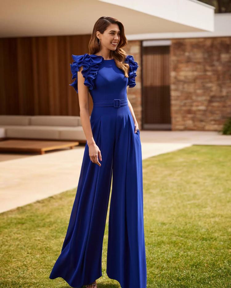 Wedding Party Dresses | Party Dress For Mother Of The Bride Jewel Neck Sleeveless Jumpsuit Ruffles Wedding Guest Dresses Wedding Wedding Party Dresses