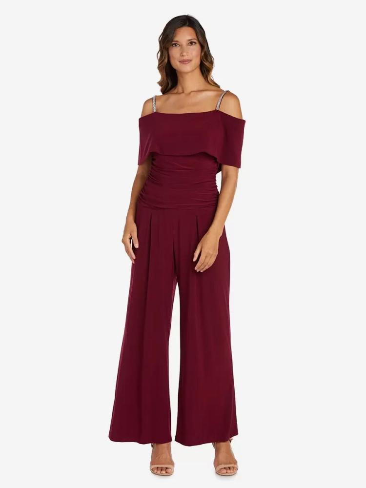 Wedding Party Dresses | Party Dress For Mother Of The Bride Off-The-Shoulder Sleeveless Jumpsuit Pleated Guest Dresses For Wedding Wedding Wedding Party Dresses