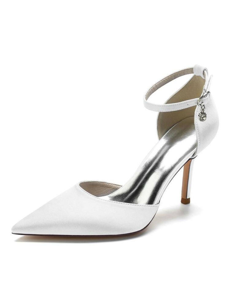 Wedding Shoes | Ankle Strap Bridal Heels in Satin Shoes Wedding Shoes