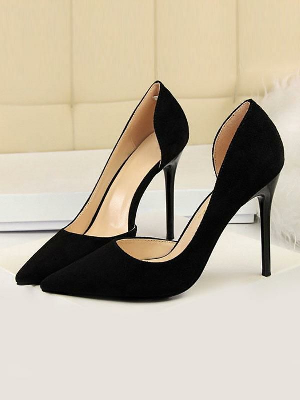 Wedding Shoes | Black High Heels Suede Pointed Toe Stiletto Heel Pumps Women Dress Shoes Shoes Wedding Shoes