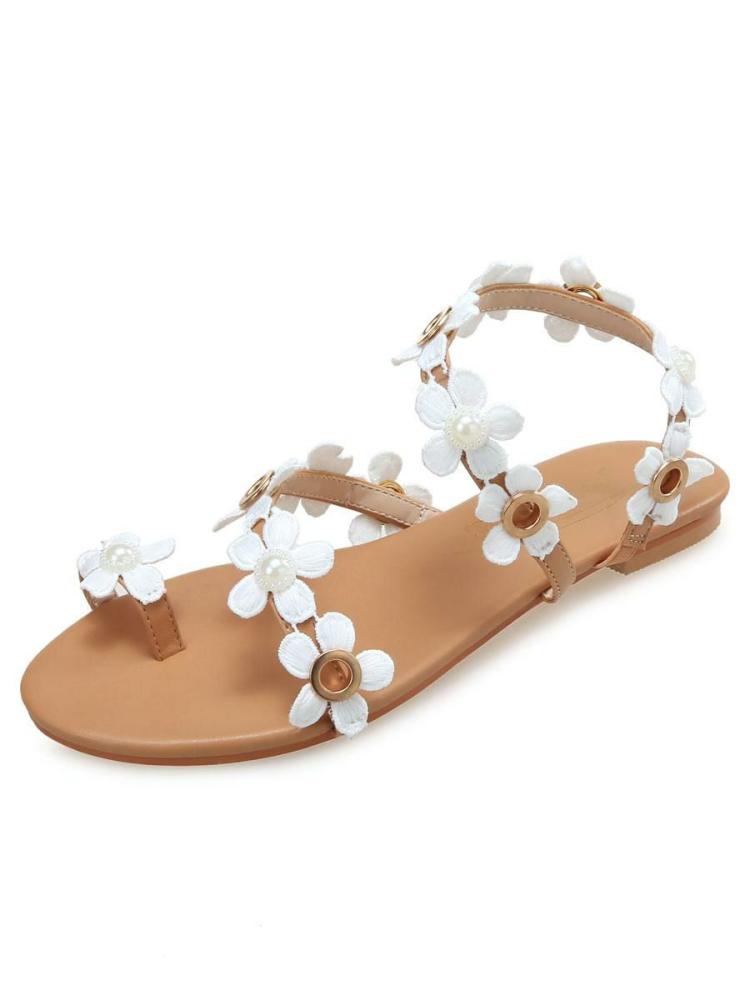 Wedding Shoes | Flat Boho Wedding Sandals Floral Beach Boho Wedding Sandals Shoes Wedding Shoes