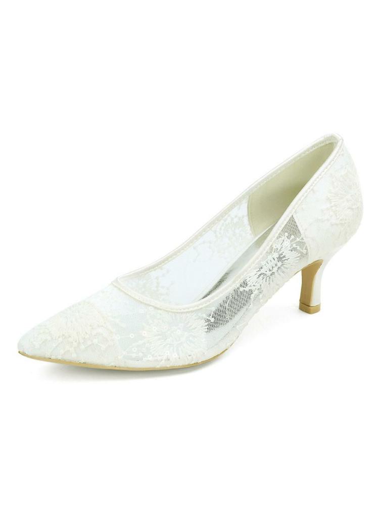 Wedding Shoes | Lace Kitten Heel Bridal Shoes Shoes Wedding Shoes