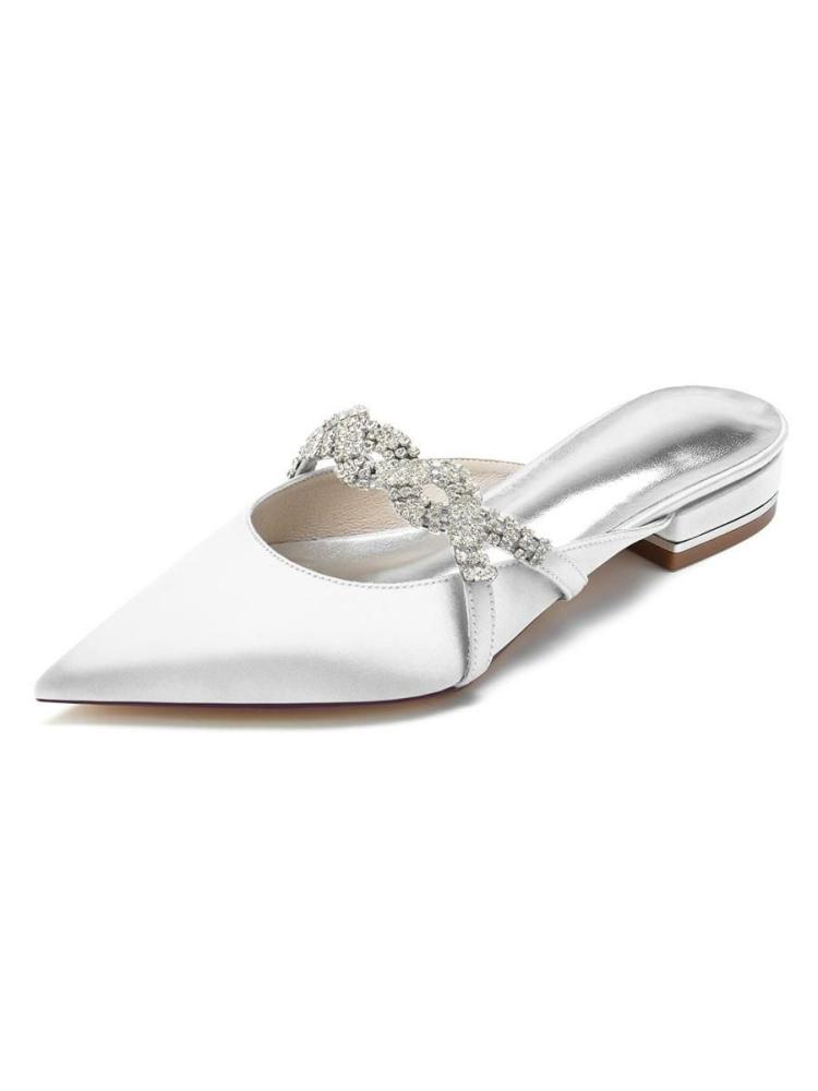 Wedding Shoes | Rhinestones Ankle Strap Flat Wedding Shoes Shoes Wedding Shoes