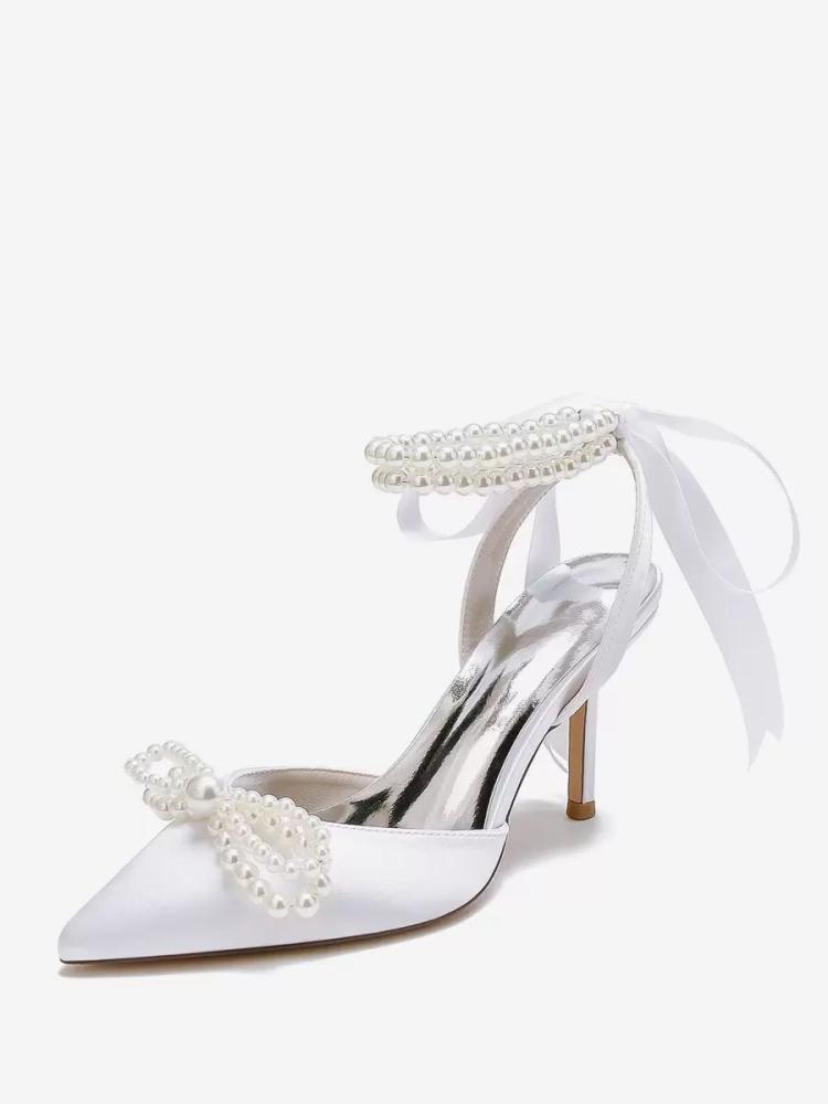 Wedding Shoes | Wedding Shoes Bridal Pumps Satin Pointed Toe Shoes Wedding Shoes