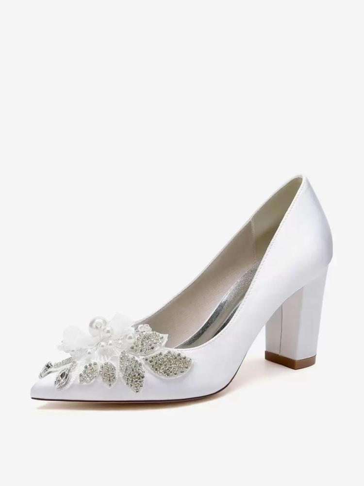 Wedding Shoes | Wedding Shoes Bridal Pumps Satin Pointed Toe Shoes Wedding Shoes