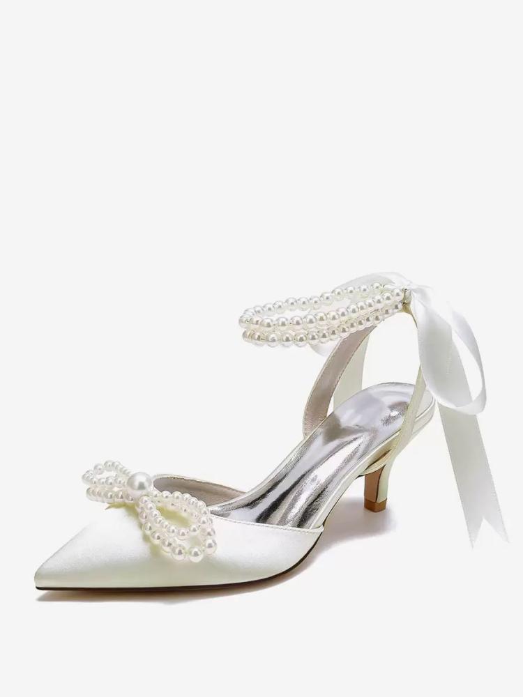 Wedding Shoes | Wedding Shoes Bridal Pumps Satin Pointed Toe Shoes Wedding Shoes