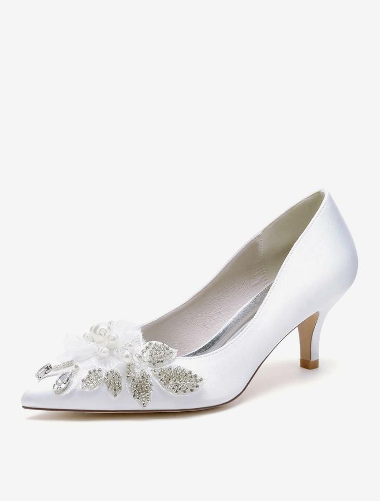 Wedding Shoes | Wedding Shoes Bridal Pumps Satin Pointed Toe Shoes Wedding Shoes