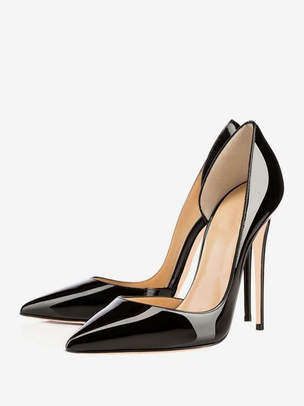 Wedding Shoes | Women Pointed Toe Stiletto High Heels Sexy Basic Dorsay Pumps in Black Shoes Wedding Shoes