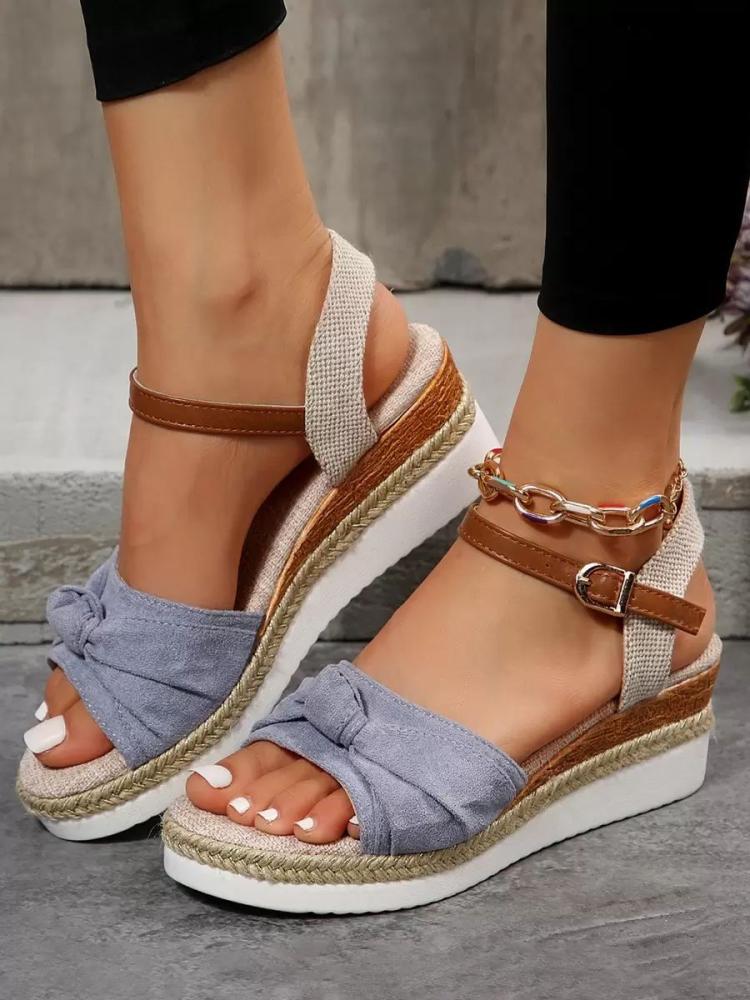 Wedges | PU Leather Wedge Sandals In Shoes Wedges