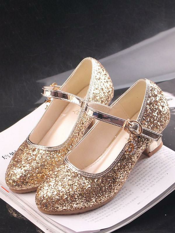 Kids Shoes | Flower Girl Shoes Gold Sequined Cloth Rhinestones Party Shoes For Kids Kids Shoes Kids Shoes