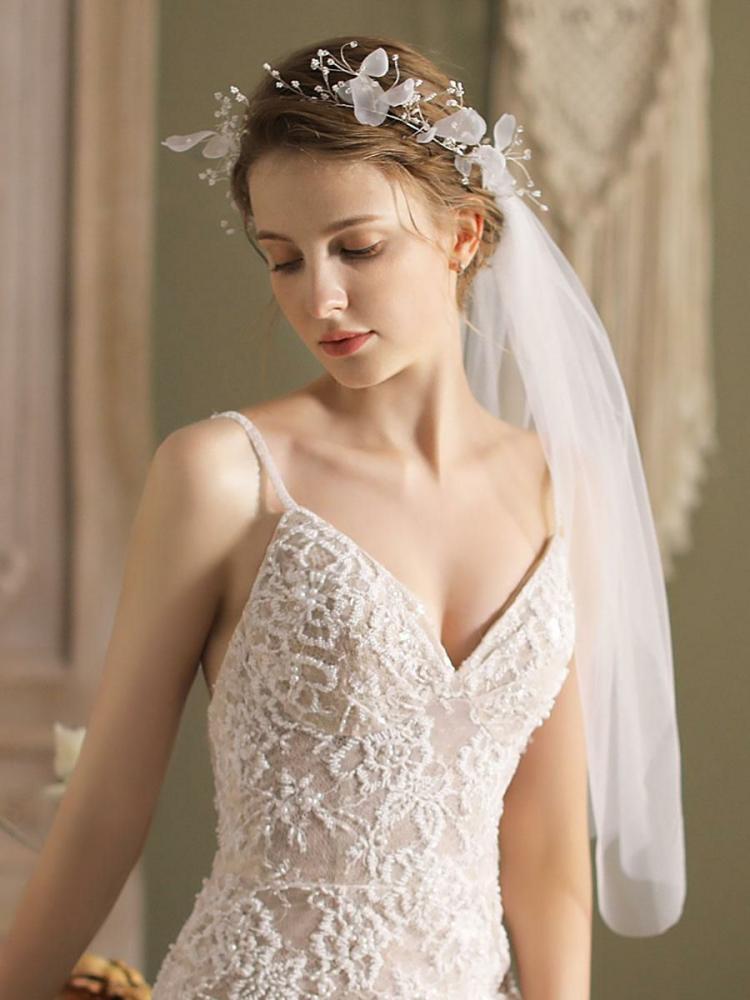 Wedding Accessories | Wedding Veil Flowers Tulle Veil Drop Bridal Veil Wedding Wedding Accessories