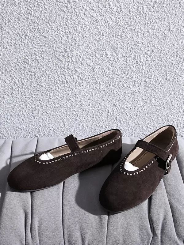 Flats & Loafers | Ballerina Flats Silver Round Toe Mary Jane Flats Shoes Flats & Loafers Flats & Loafers