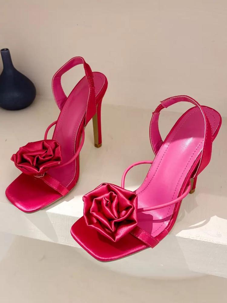 Sandals | Heel Sandals Open Toe Flowers Detail Stiletto Heel Sandal Shoes Sandals Sandals