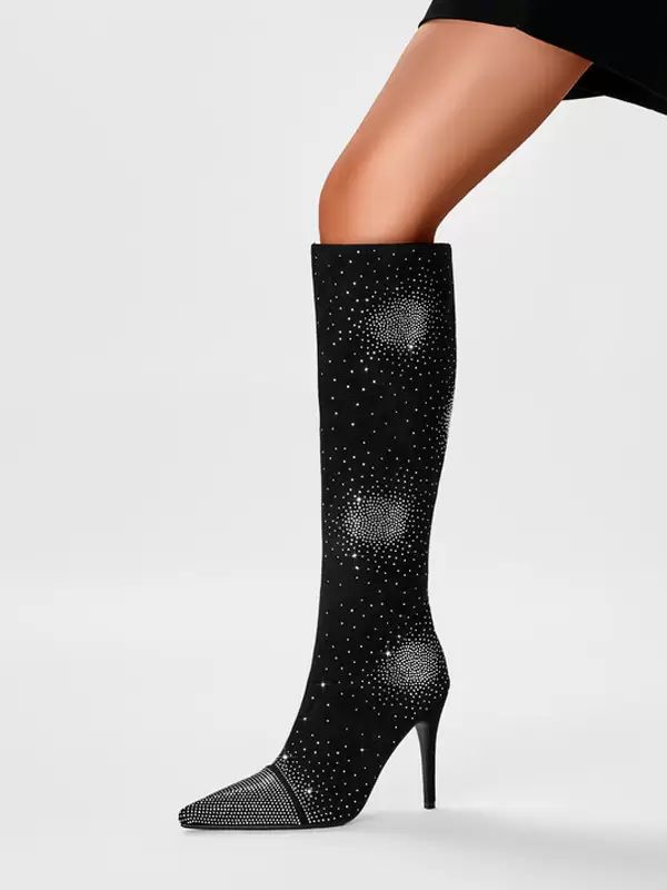 Boots | Pointed Toe Knee High Boots Rhinestones High Heel Party Boots Boots Boots